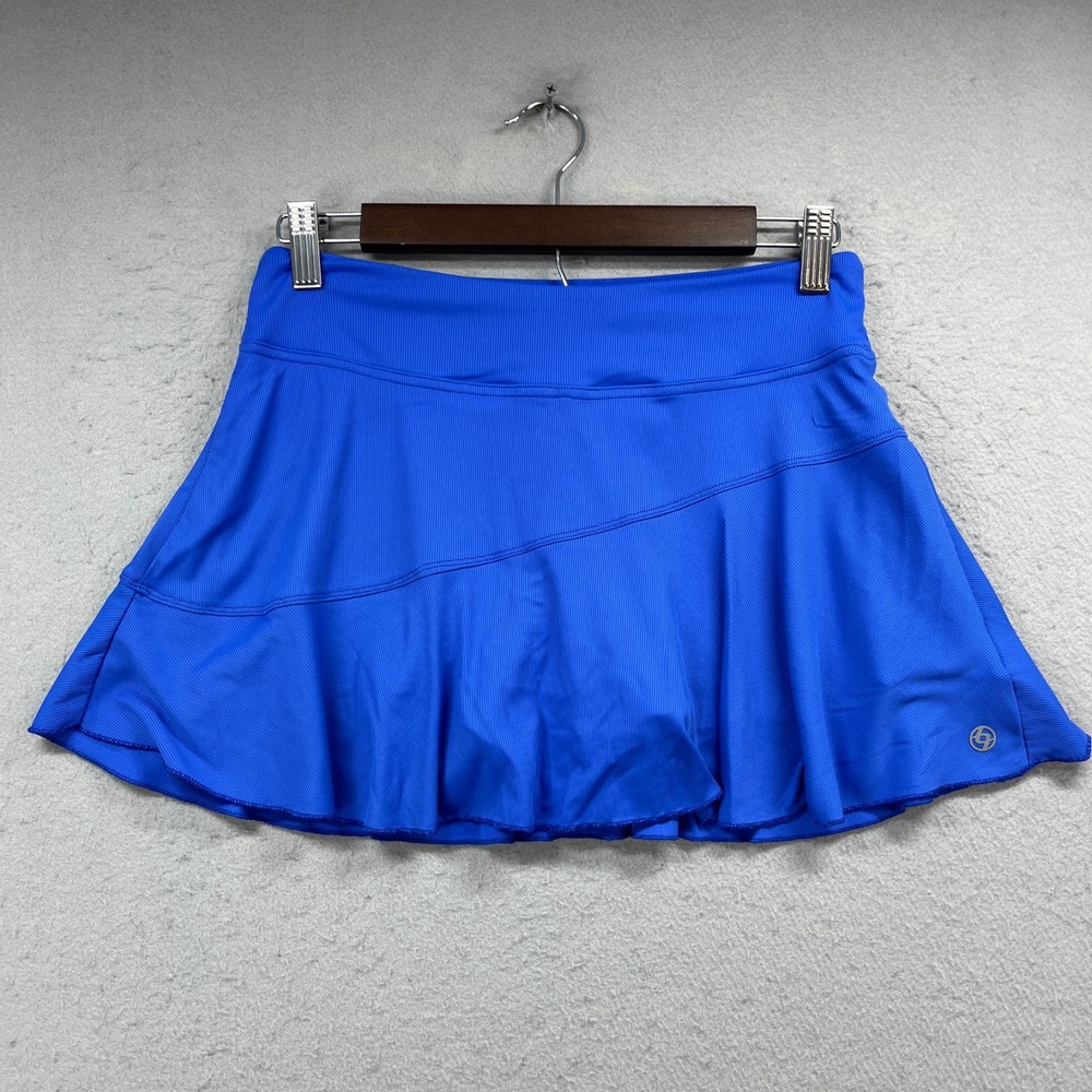 LIJA Skort Womens Small Blue Ribbed Ruffle Athletic Tennis Golf Activewear Skirt
